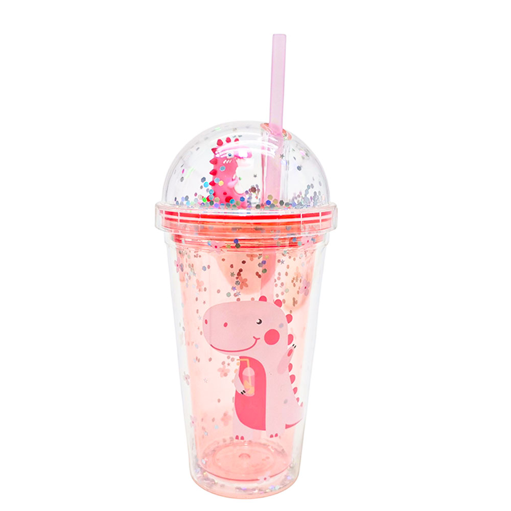LEVA PİPETLİ BARDAK FİGÜRLÜ PEMBE 450ML Görsel 1